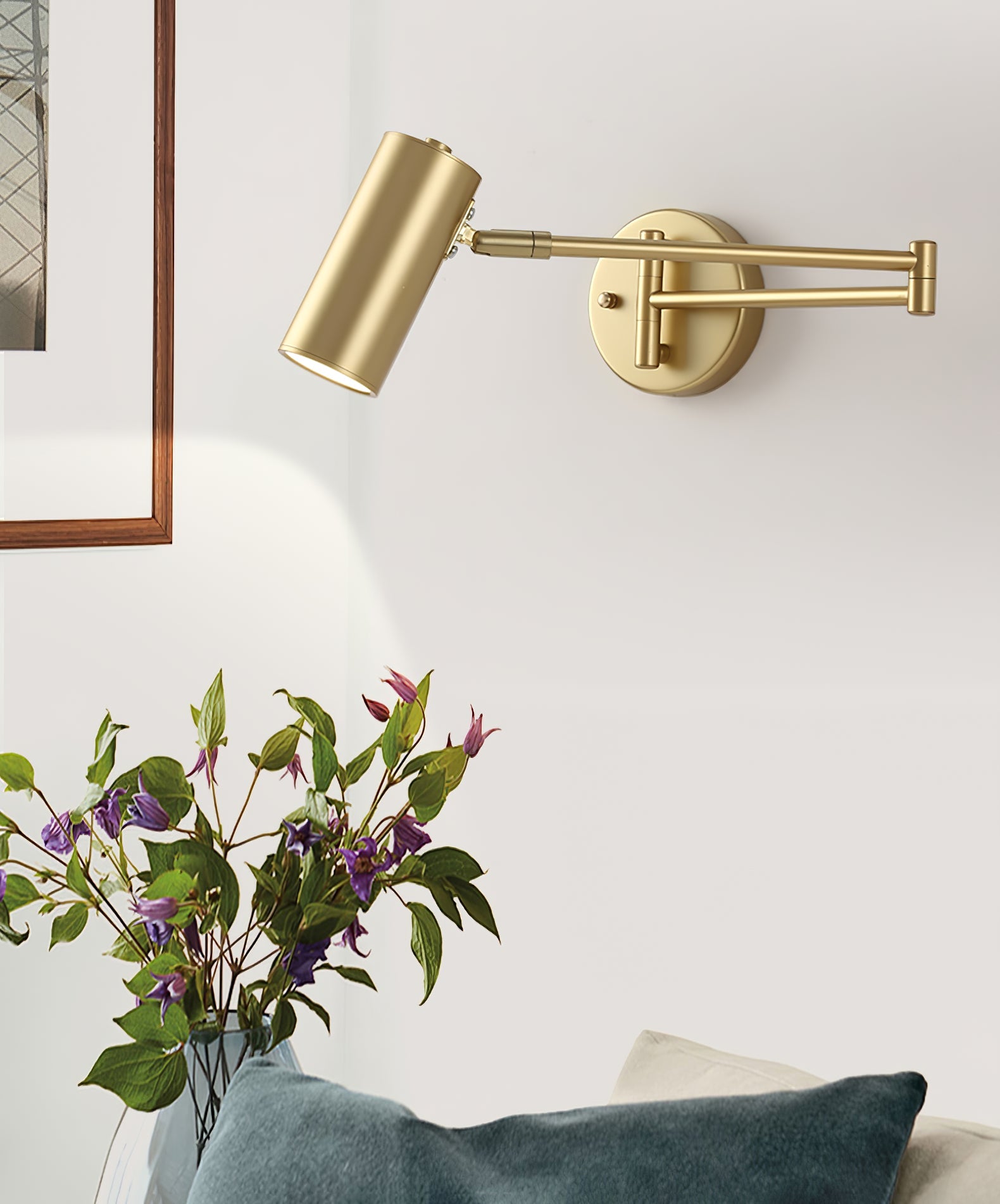Modern Brass Wall Sconce With Three-Color Lighting — Harbor Light Co.