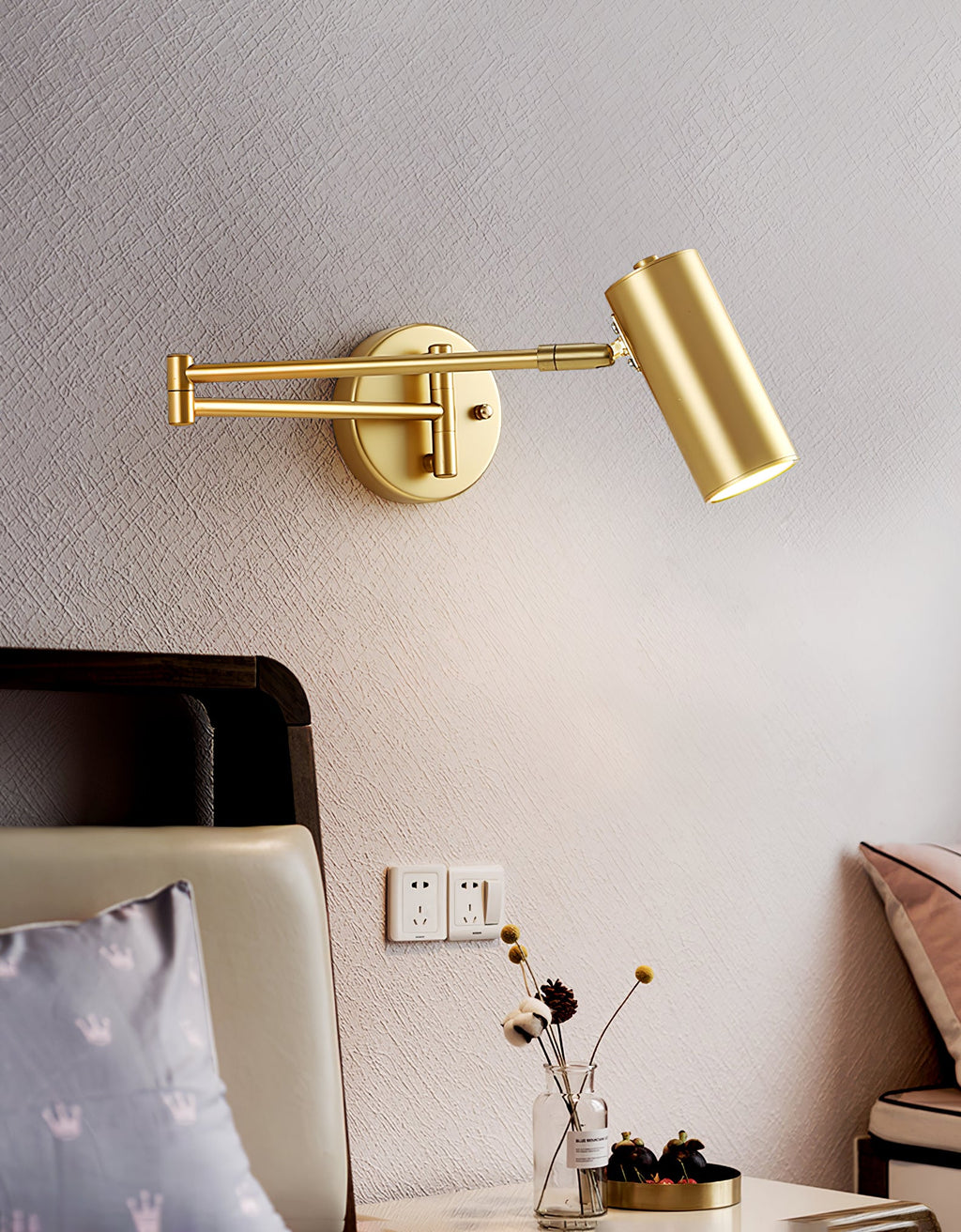 Modern Brass Wall Sconce With Three-Color Lighting — Harbor Light Co.