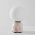 Marble Globe Table Lamp with Glass Shade