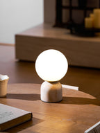 Marble Globe Table Lamp with Glass Shade