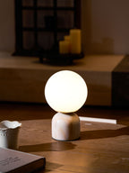 Marble Globe Table Lamp with Glass Shade