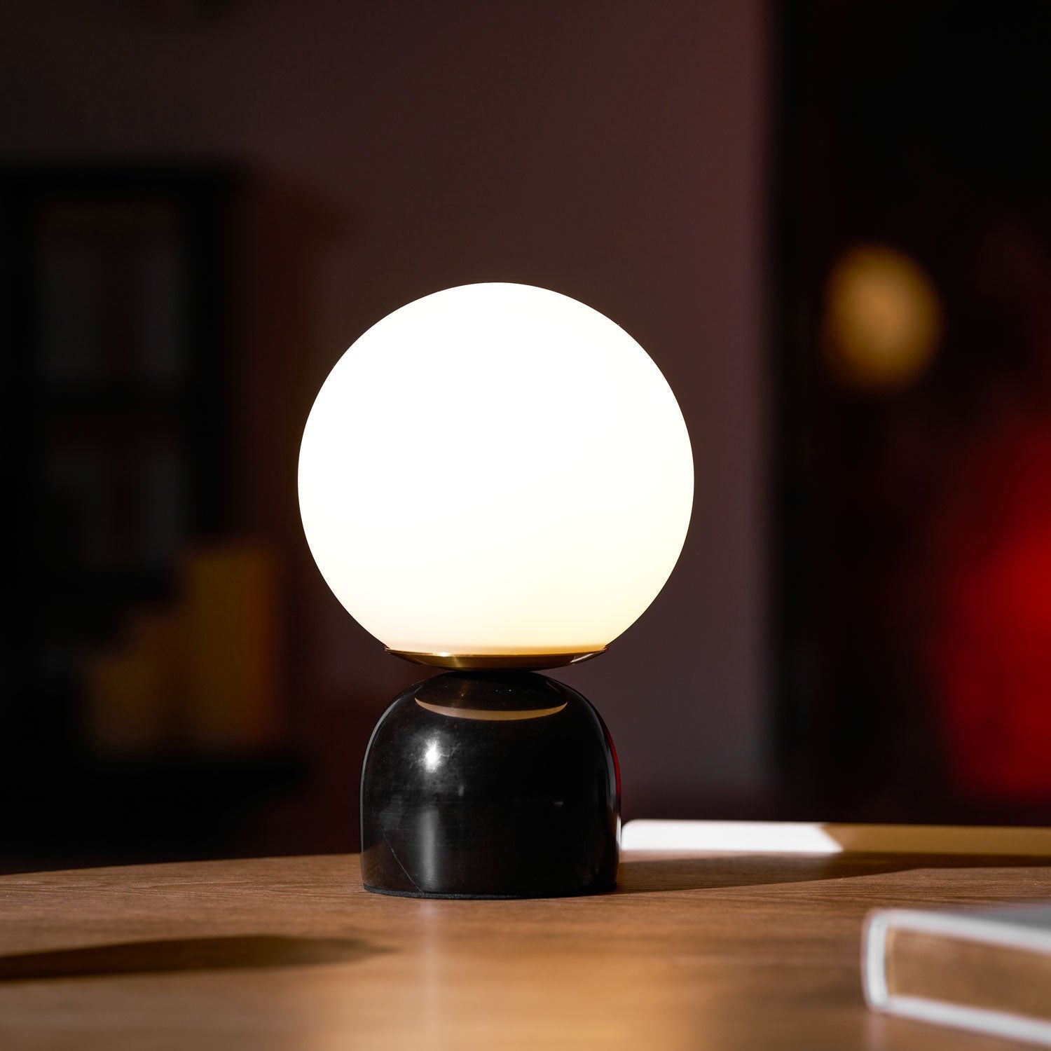 Marble Globe Table Lamp with Glass Shade