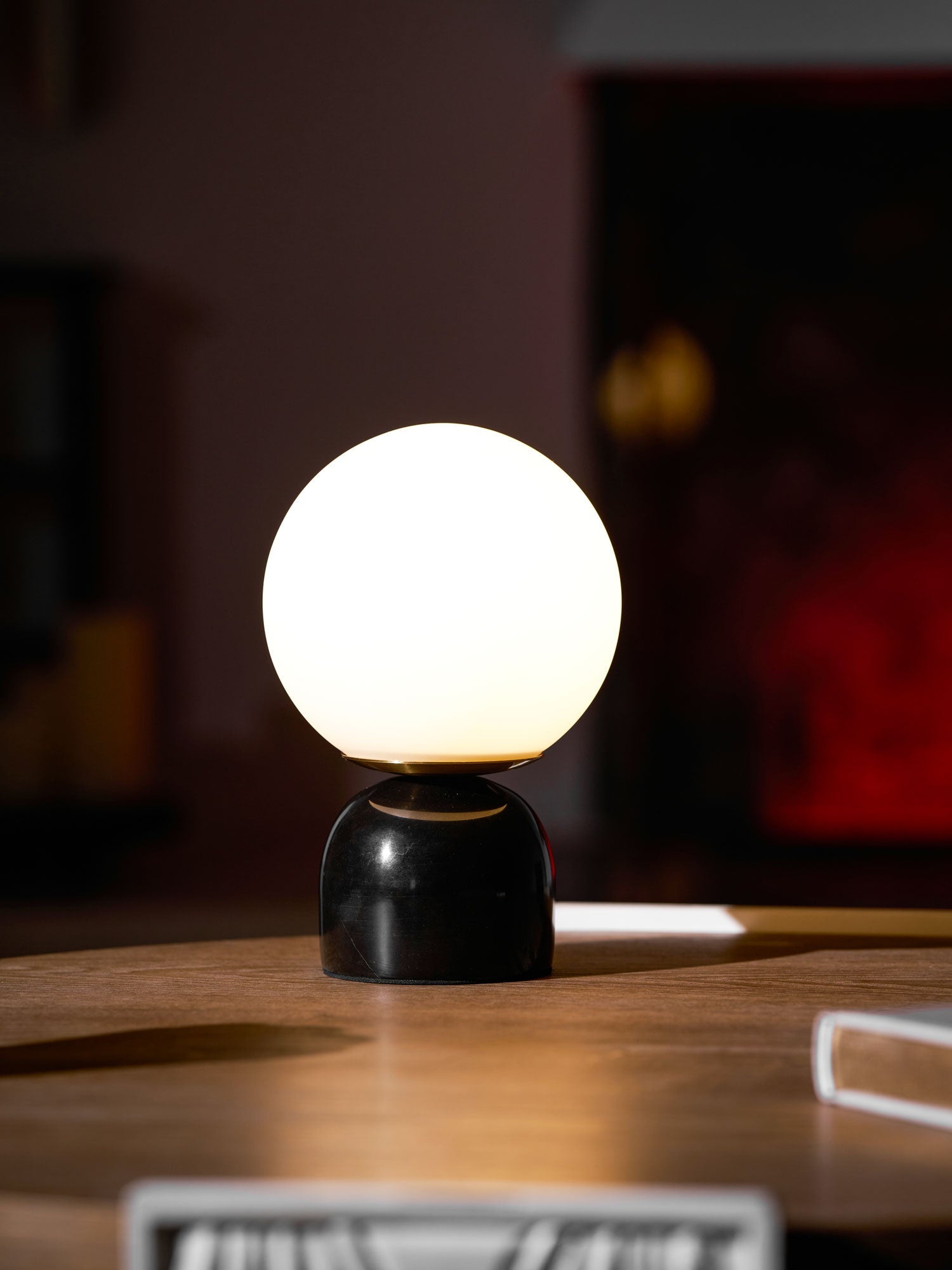 Marble Globe Table Lamp with Glass Shade