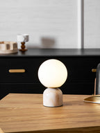 Marble Globe Table Lamp with Glass Shade