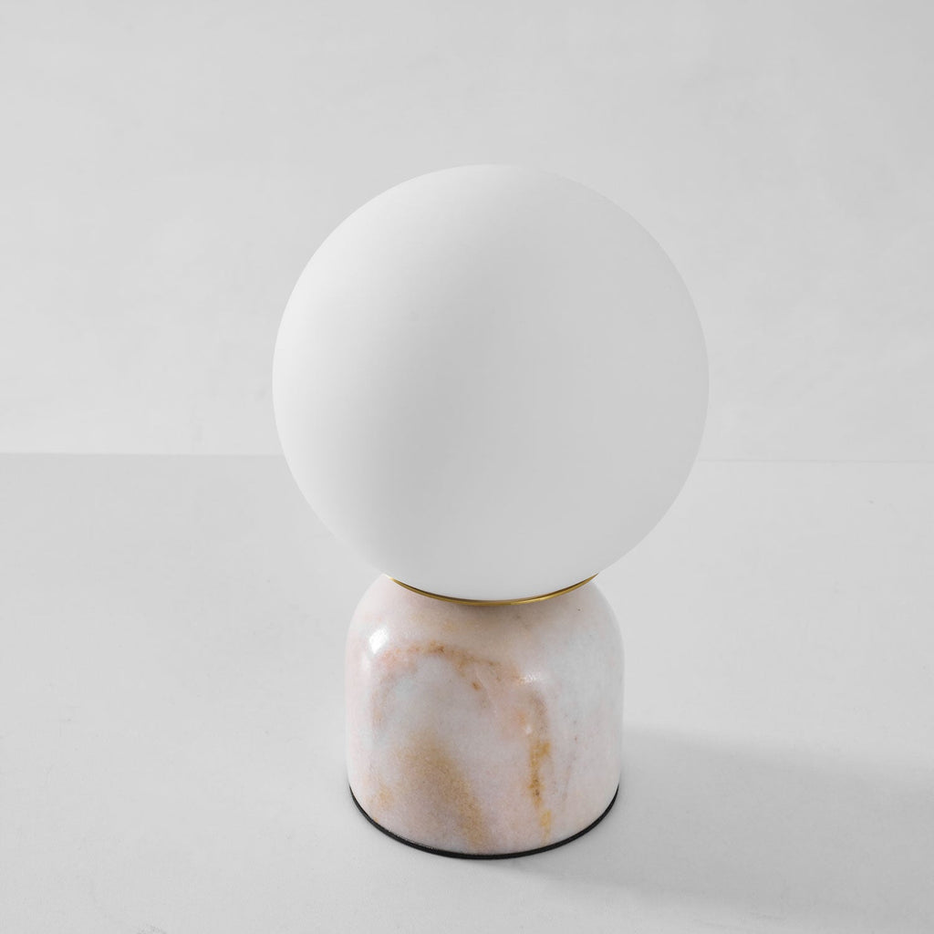 Marble Globe Table Lamp with Glass Shade