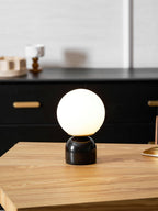 Marble Globe Table Lamp with Glass Shade