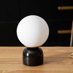 Marble Globe Table Lamp with Glass Shade