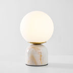 Marble Globe Table Lamp with Glass Shade