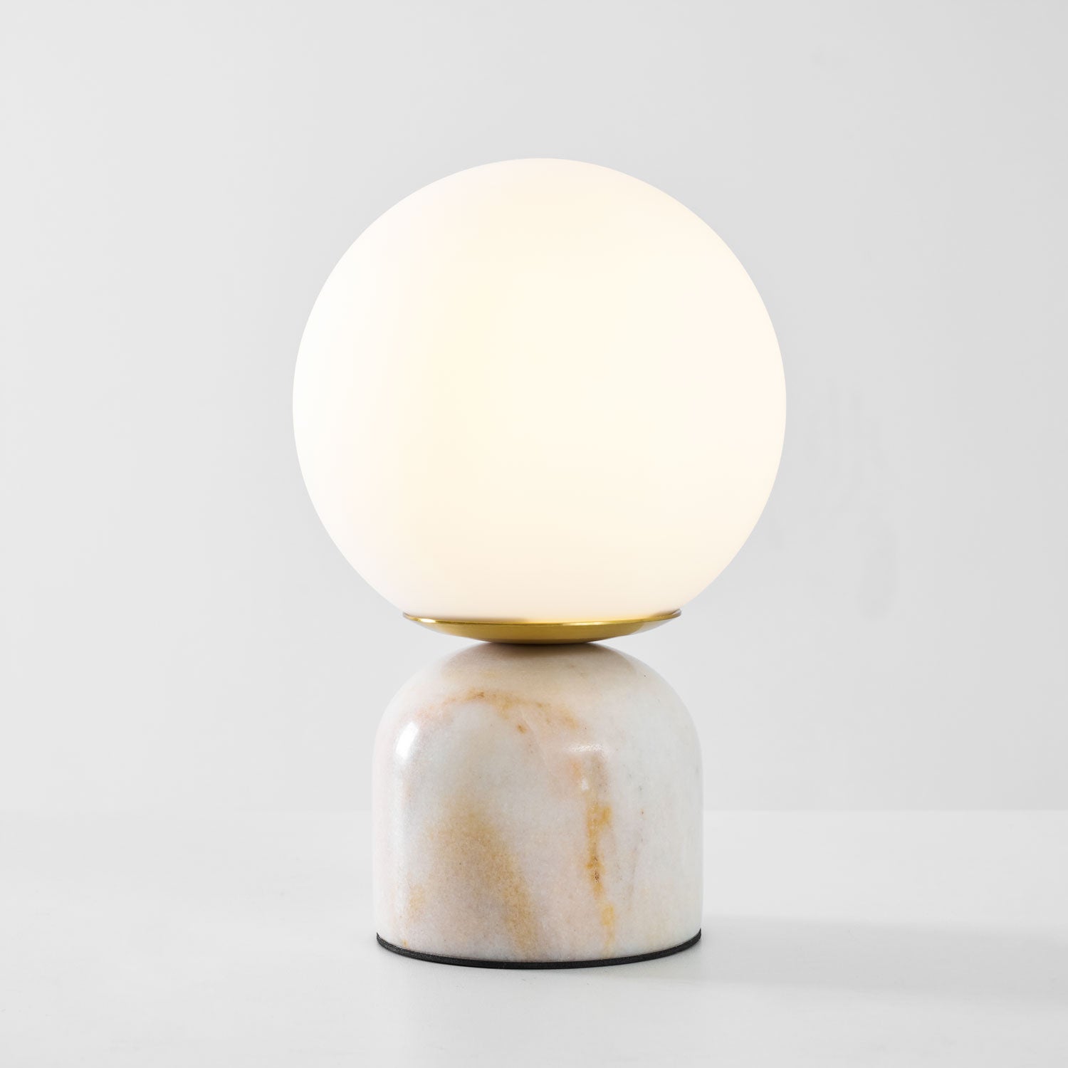 Marble Globe Table Lamp with Glass Shade