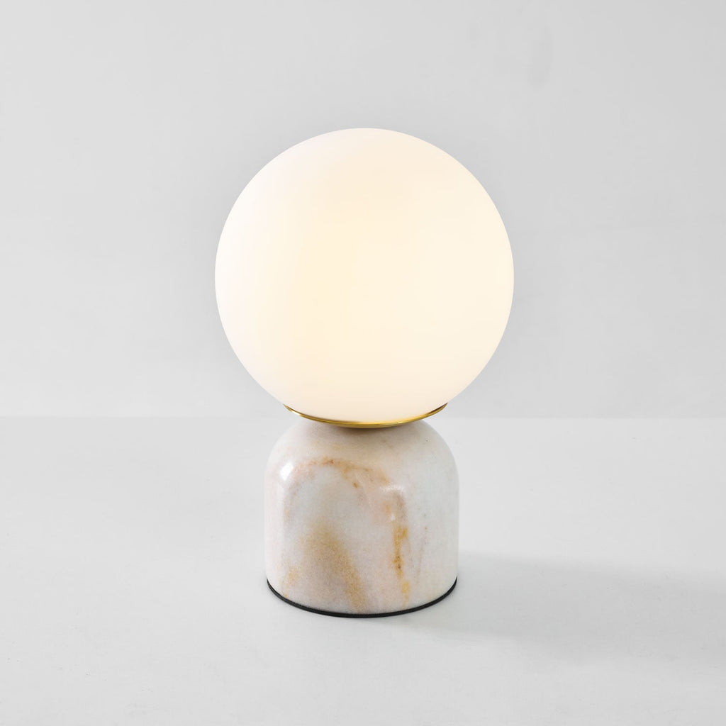 Marble Globe Table Lamp with Glass Shade