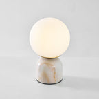 Marble Globe Table Lamp with Glass Shade