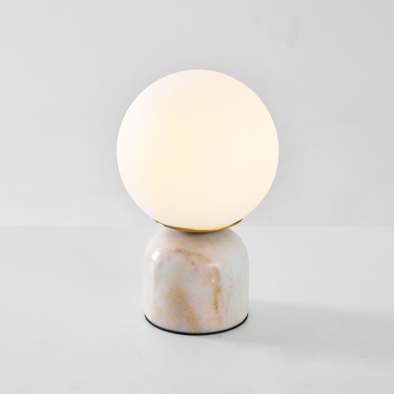 Marble Globe Table Lamp with Glass Shade