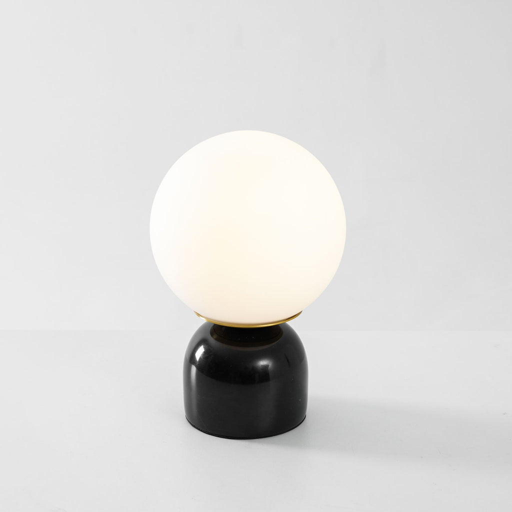 Marble Globe Table Lamp with Glass Shade