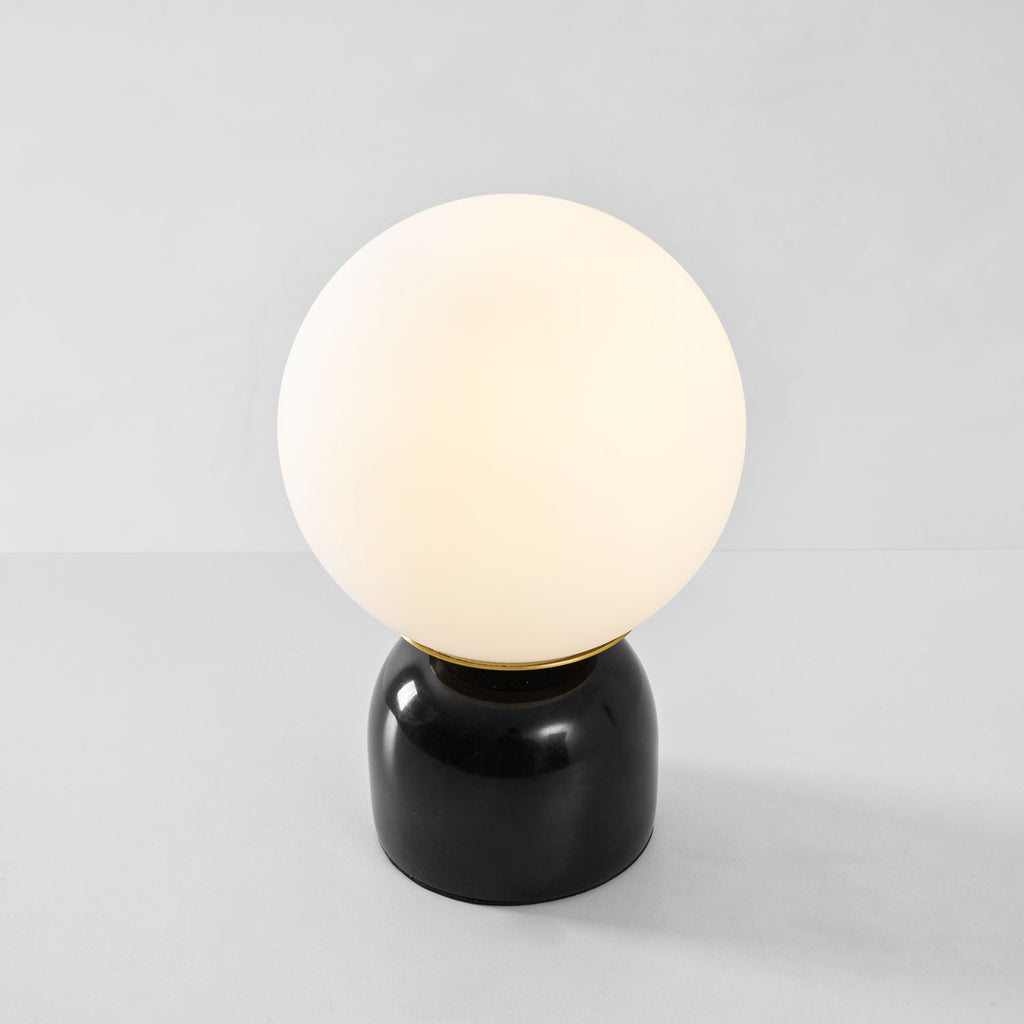 Marble Globe Table Lamp with Glass Shade