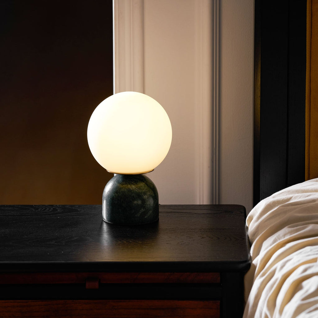 Marble Globe Table Lamp with Glass Shade