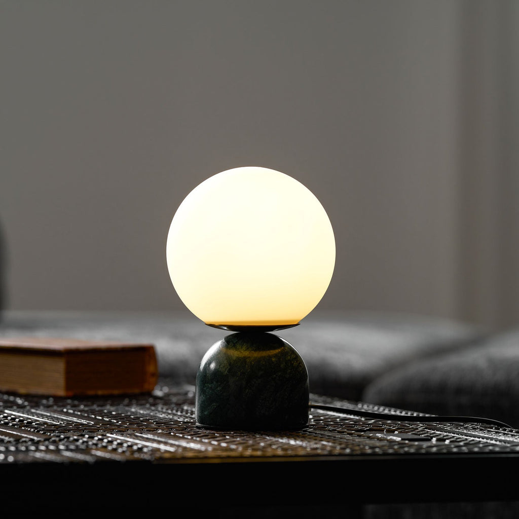 Marble Globe Table Lamp with Glass Shade