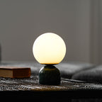 Marble Globe Table Lamp with Glass Shade