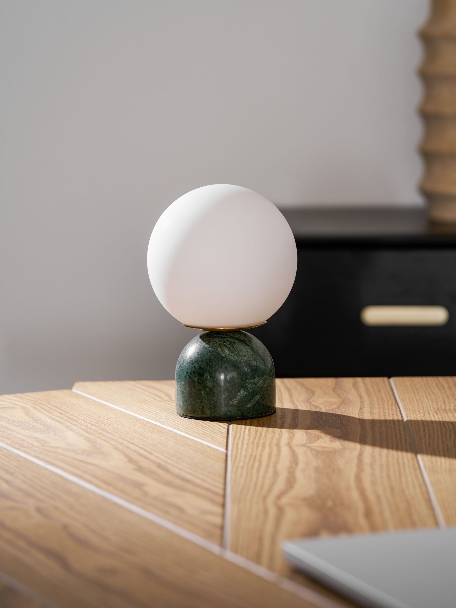Marble Globe Table Lamp with Glass Shade