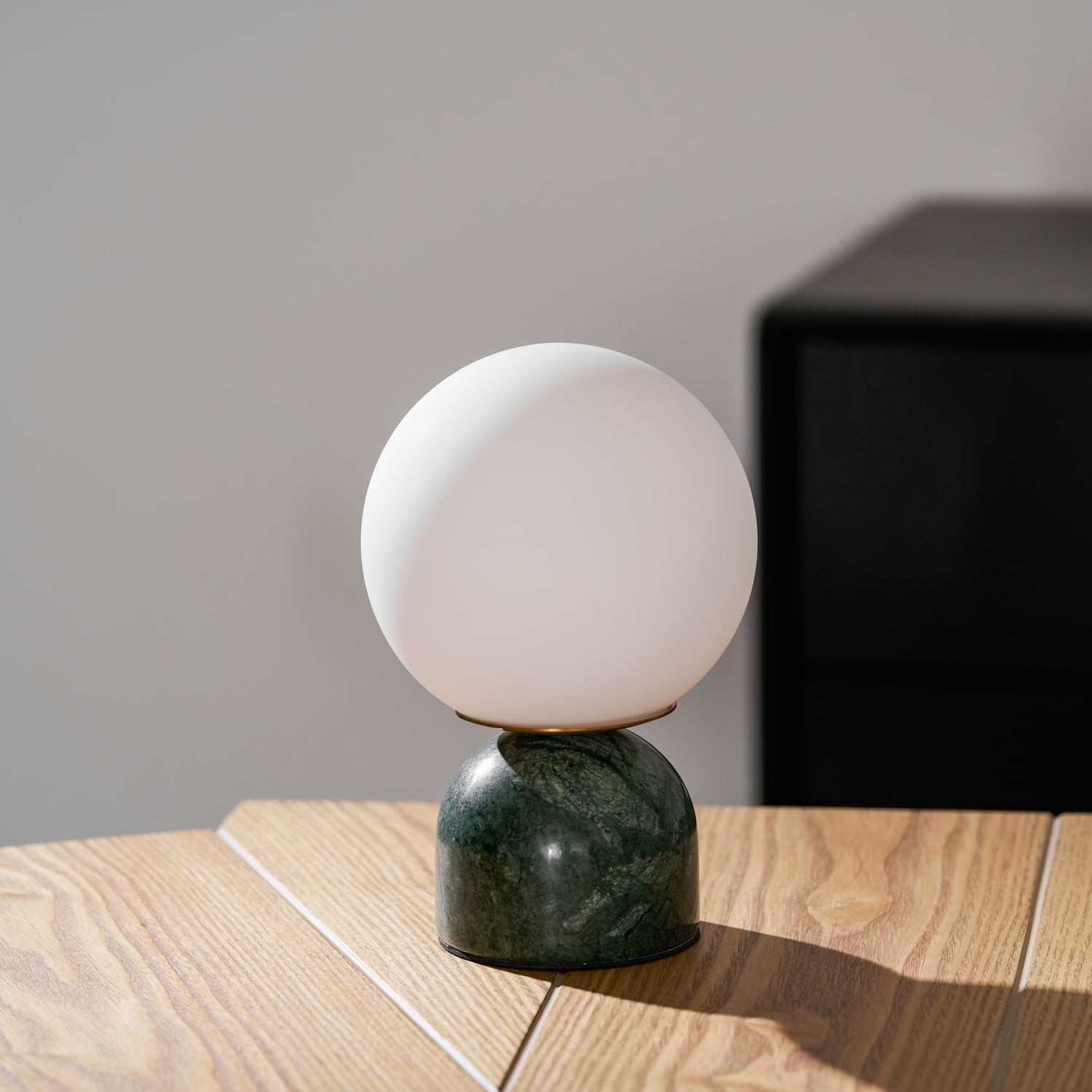 Marble Globe Table Lamp with Glass Shade