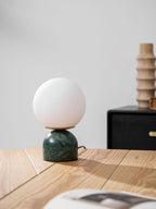 Marble Globe Table Lamp with Glass Shade