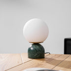 Marble Globe Table Lamp with Glass Shade