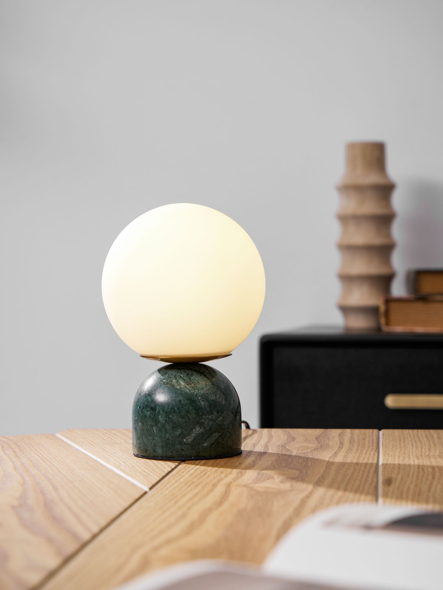 Marble Globe Table Lamp with Glass Shade
