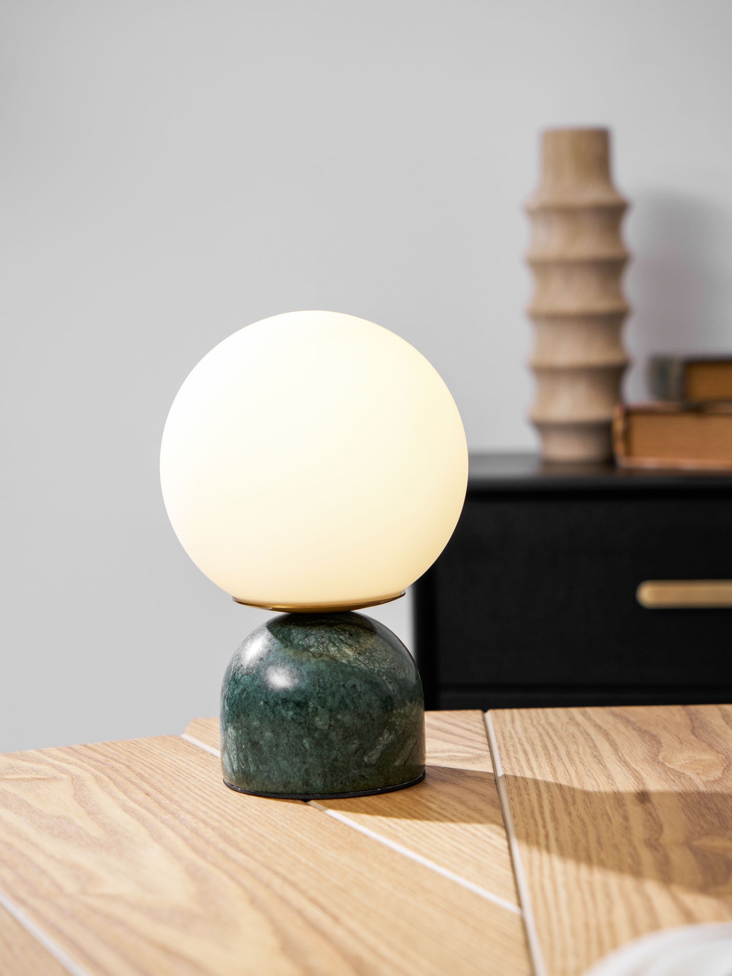 Marble Globe Table Lamp with Glass Shade