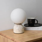 Marble Globe Table Lamp with Glass Shade