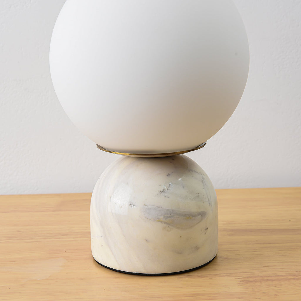 Marble Globe Table Lamp with Glass Shade