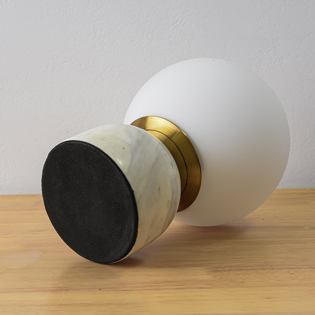 Marble Globe Table Lamp with Glass Shade