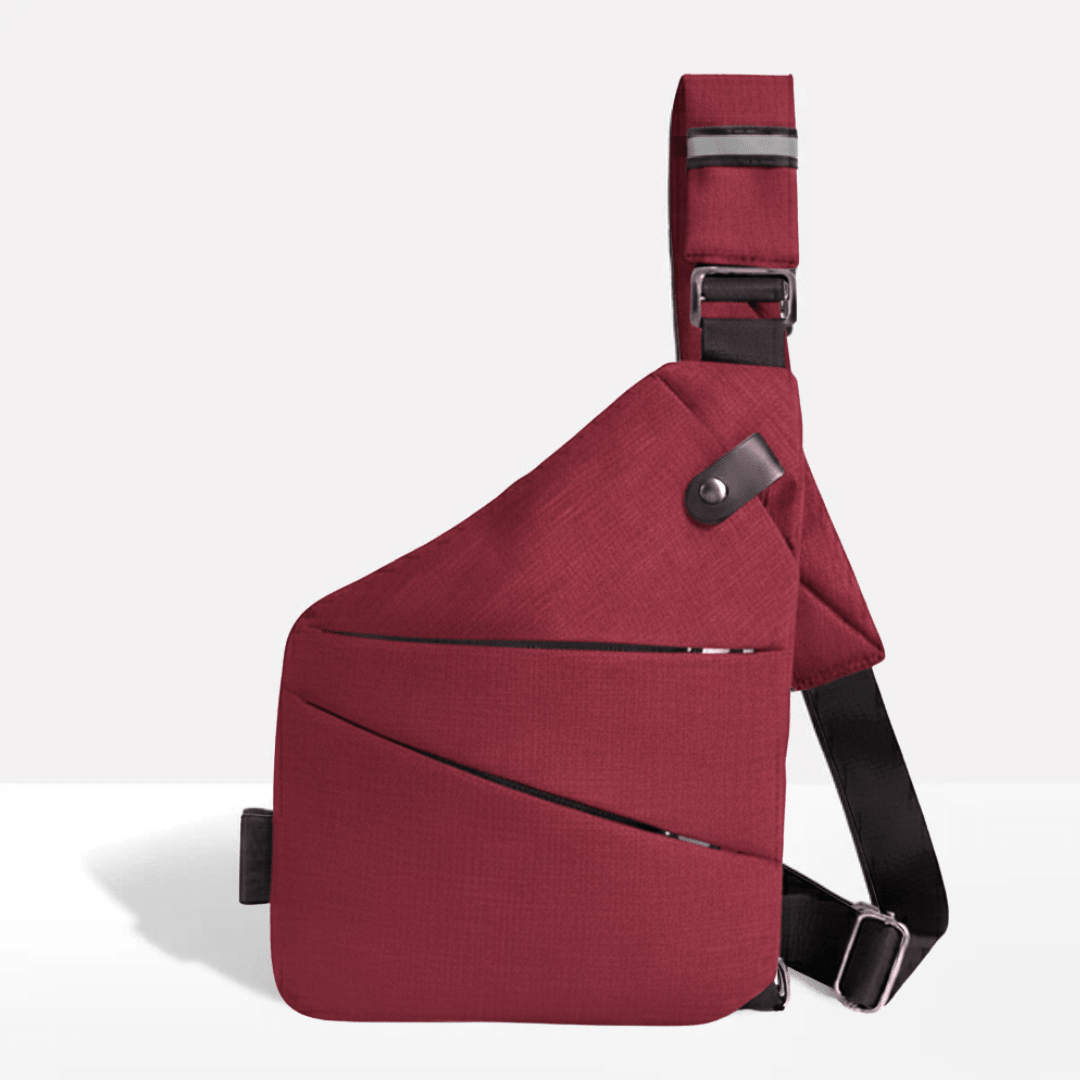 Anti-Theft Sling Bag RFID Blocking Crossbody Chest Bag Water-Repellent Slim Shoulder Bag with Cut-Resistant Strap for Travel and Commuting