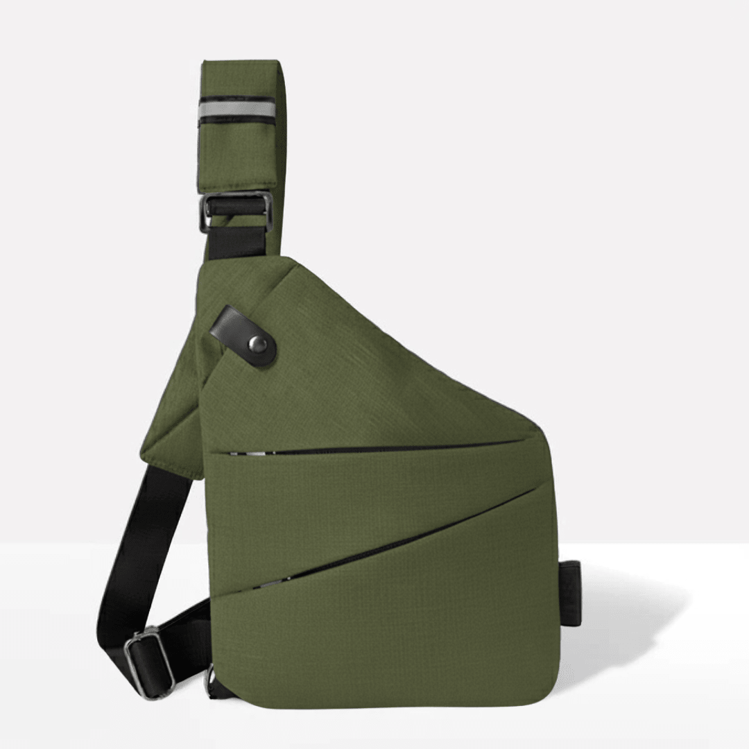 Anti-Theft Sling Bag RFID Blocking Crossbody Chest Bag Water-Repellent Slim Shoulder Bag with Cut-Resistant Strap for Travel and Commuting