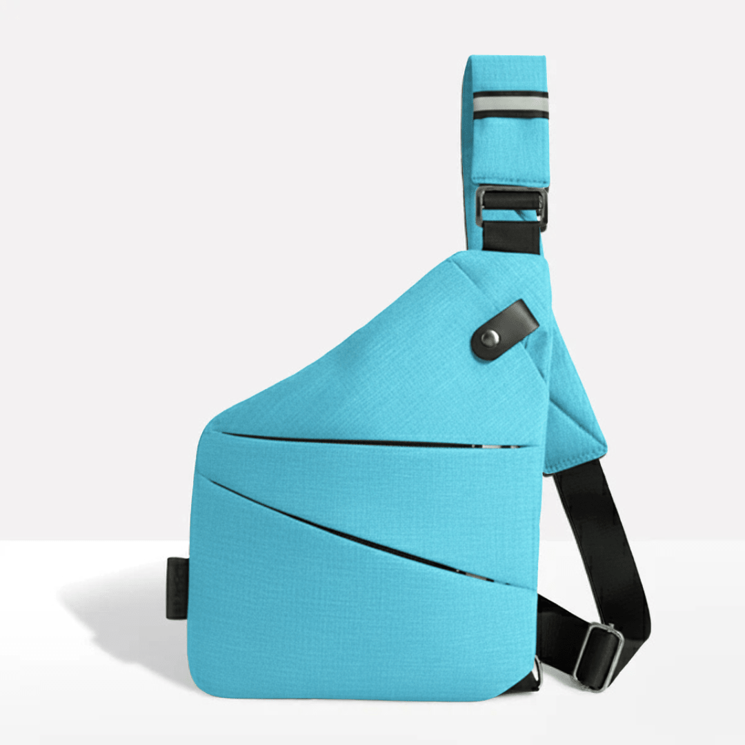Anti-Theft Sling Bag RFID Blocking Crossbody Chest Bag Water-Repellent Slim Shoulder Bag with Cut-Resistant Strap for Travel and Commuting
