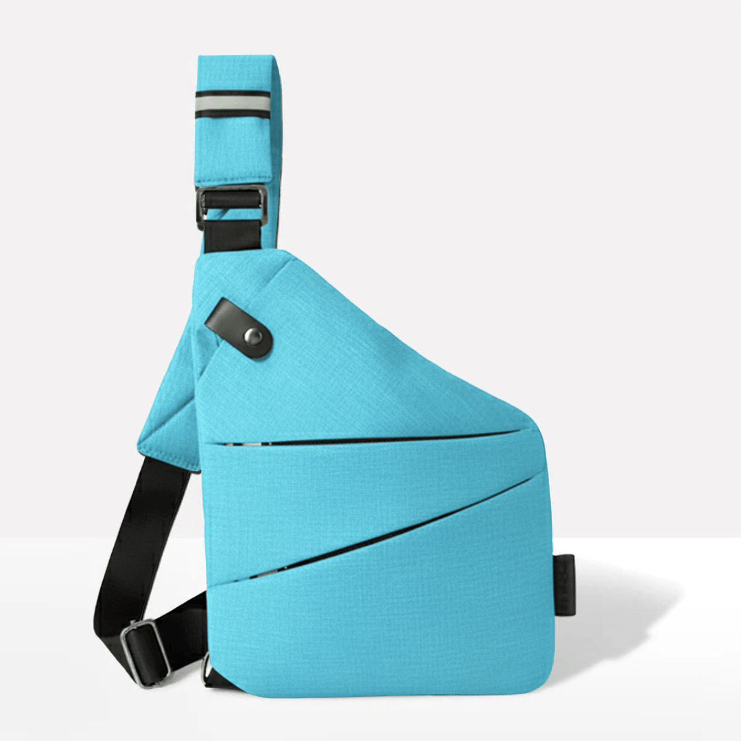 Anti-Theft Sling Bag RFID Blocking Crossbody Chest Bag Water-Repellent Slim Shoulder Bag with Cut-Resistant Strap for Travel and Commuting