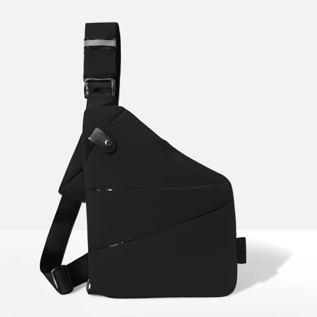 Anti-Theft Sling Bag RFID Blocking Crossbody Chest Bag Water-Repellent Slim Shoulder Bag with Cut-Resistant Strap for Travel and Commuting