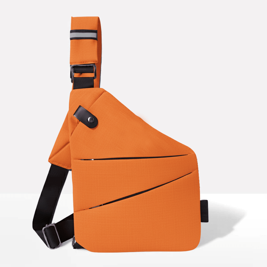 Anti-Theft Sling Bag RFID Blocking Crossbody Chest Bag Water-Repellent Slim Shoulder Bag with Cut-Resistant Strap for Travel and Commuting