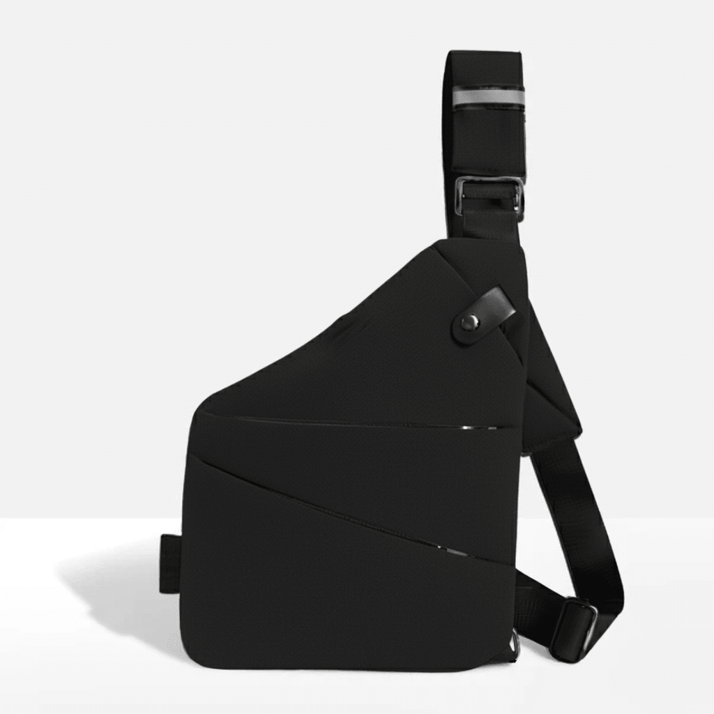 Anti-Theft Sling Bag RFID Blocking Crossbody Chest Bag Water-Repellent Slim Shoulder Bag with Cut-Resistant Strap for Travel and Commuting
