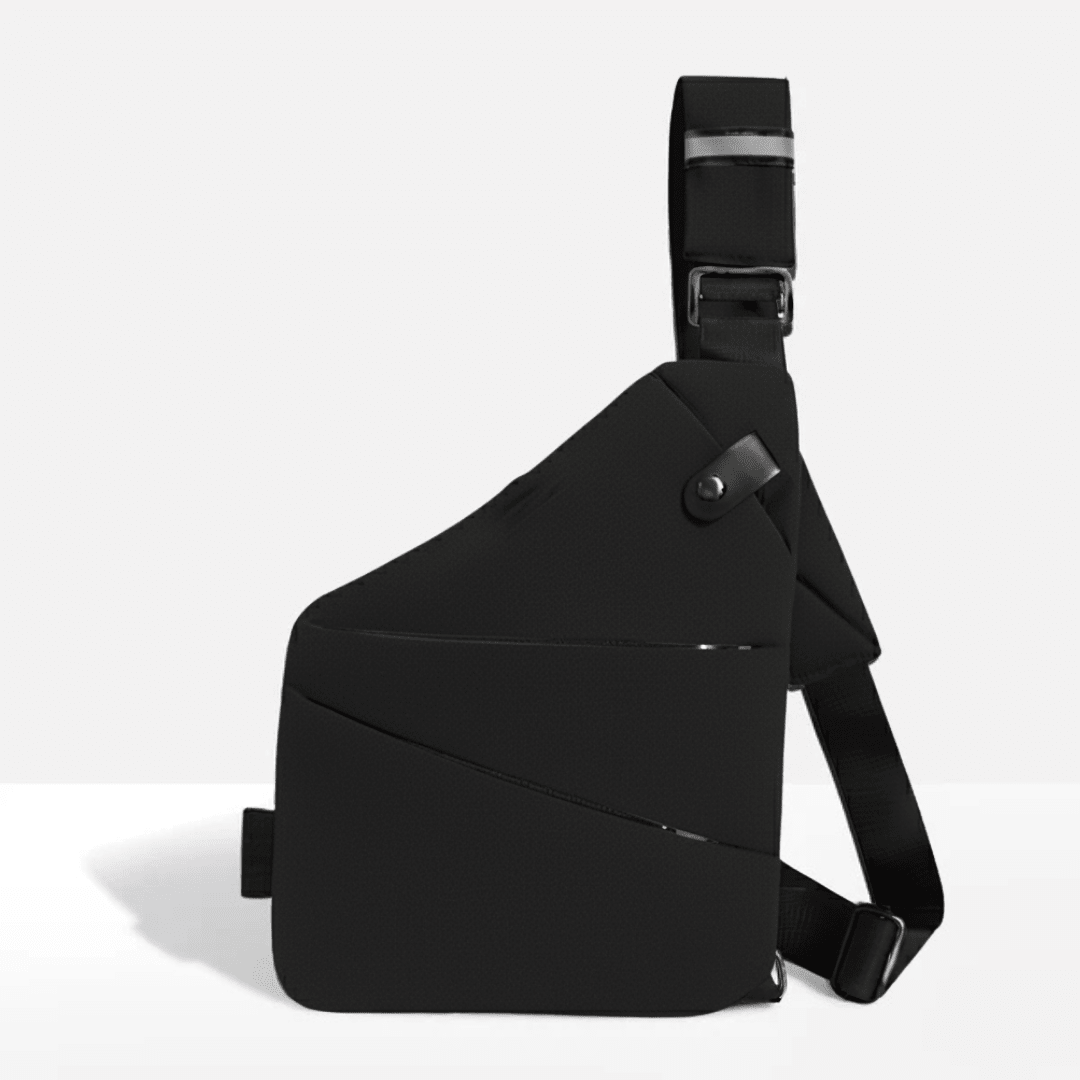 Anti-Theft Sling Bag RFID Blocking Crossbody Chest Bag Water-Repellent Slim Shoulder Bag with Cut-Resistant Strap for Travel and Commuting