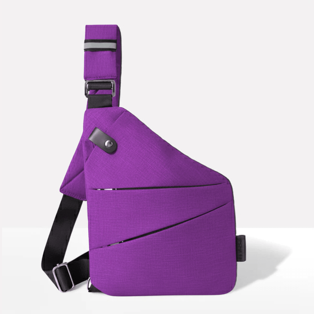 Anti-Theft Sling Bag RFID Blocking Crossbody Chest Bag Water-Repellent Slim Shoulder Bag with Cut-Resistant Strap for Travel and Commuting