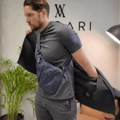 Anti-Theft Sling Bag RFID Blocking Crossbody Chest Bag Water-Repellent Slim Shoulder Bag with Cut-Resistant Strap for Travel and Commuting