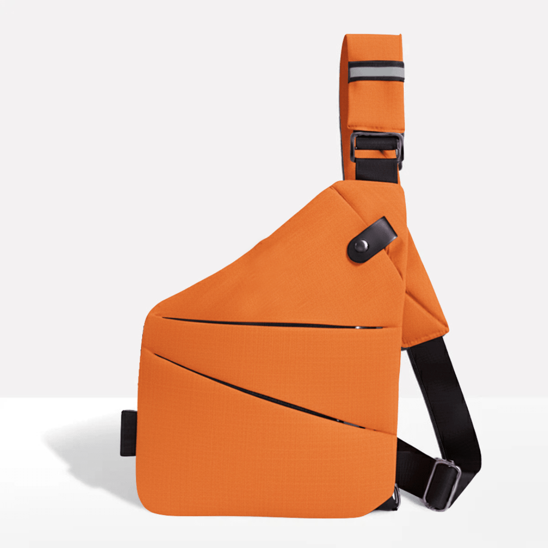 Anti-Theft Sling Bag RFID Blocking Crossbody Chest Bag Water-Repellent Slim Shoulder Bag with Cut-Resistant Strap for Travel and Commuting