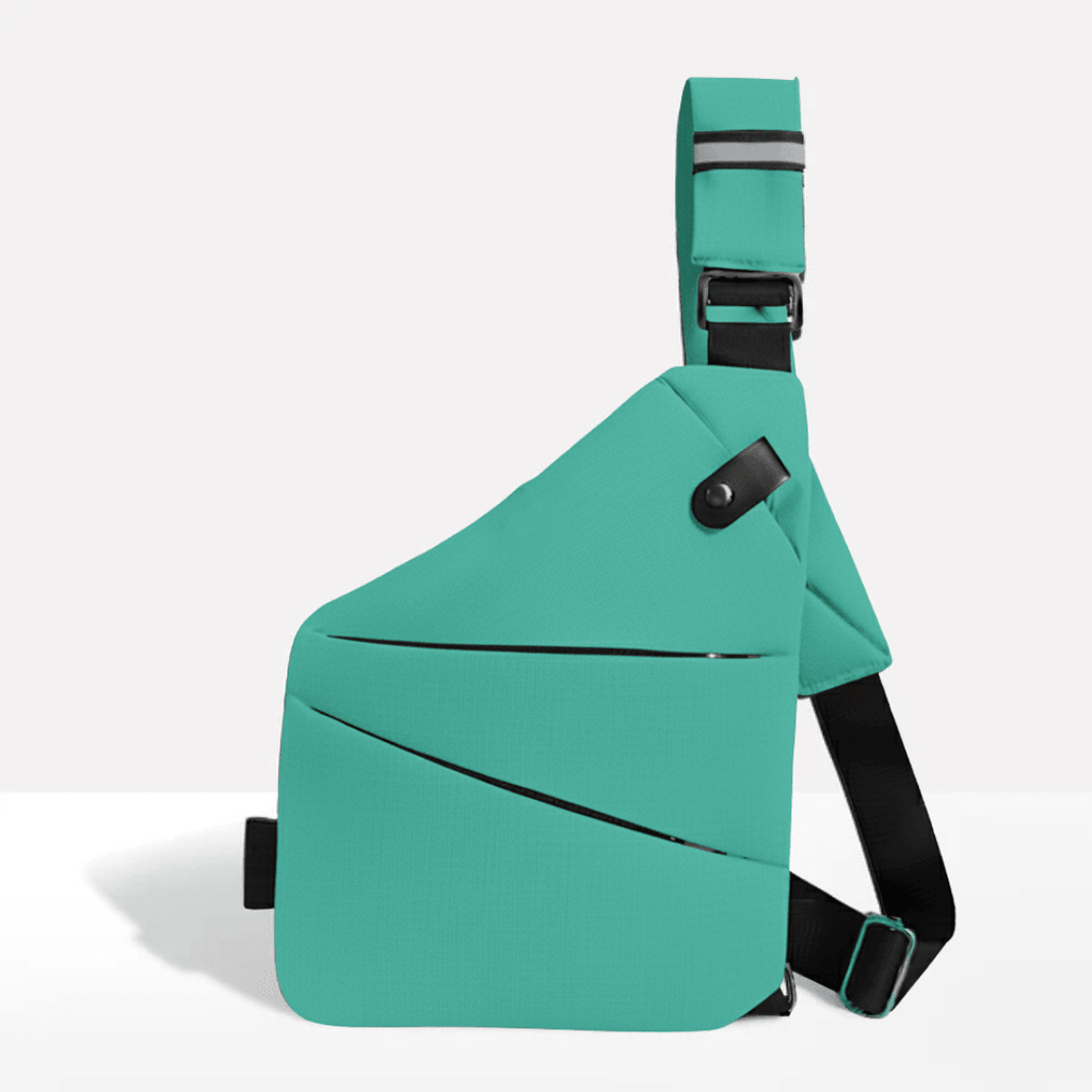 Anti-Theft Sling Bag RFID Blocking Crossbody Chest Bag Water-Repellent Slim Shoulder Bag with Cut-Resistant Strap for Travel and Commuting