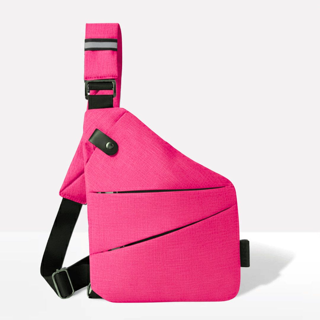 Anti-Theft Sling Bag RFID Blocking Crossbody Chest Bag Water-Repellent Slim Shoulder Bag with Cut-Resistant Strap for Travel and Commuting