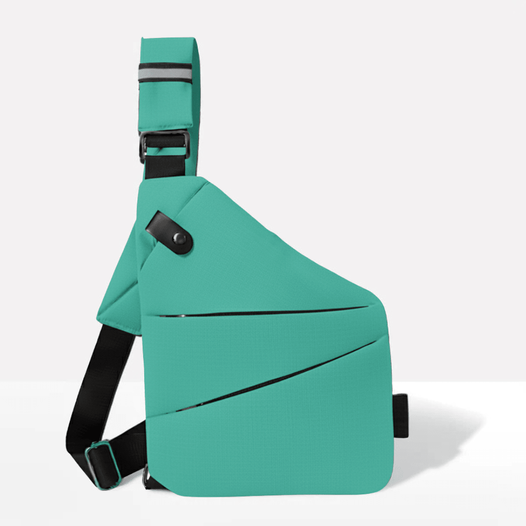 Anti-Theft Sling Bag RFID Blocking Crossbody Chest Bag Water-Repellent Slim Shoulder Bag with Cut-Resistant Strap for Travel and Commuting