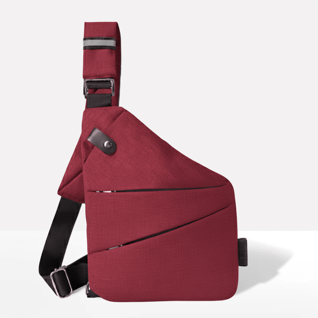 Anti-Theft Sling Bag RFID Blocking Crossbody Chest Bag Water-Repellent Slim Shoulder Bag with Cut-Resistant Strap for Travel and Commuting