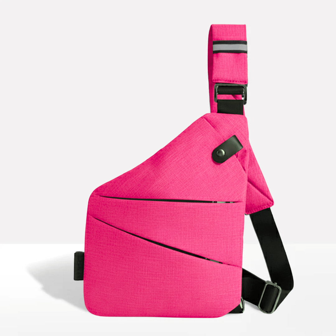 Anti-Theft Sling Bag RFID Blocking Crossbody Chest Bag Water-Repellent Slim Shoulder Bag with Cut-Resistant Strap for Travel and Commuting