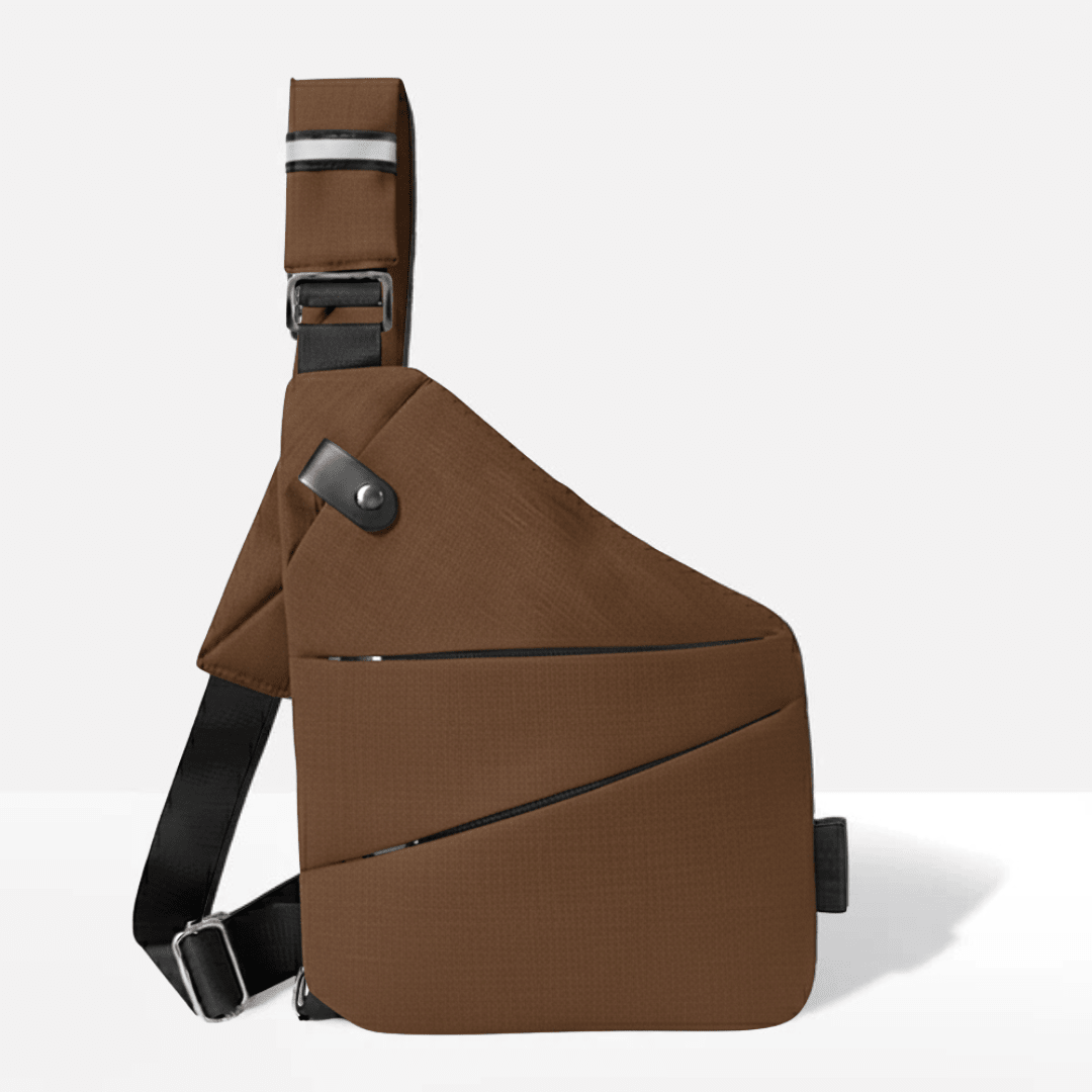 Anti-Theft Sling Bag RFID Blocking Crossbody Chest Bag Water-Repellent Slim Shoulder Bag with Cut-Resistant Strap for Travel and Commuting