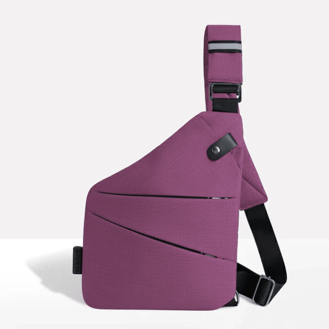Anti-Theft Sling Bag RFID Blocking Crossbody Chest Bag Water-Repellent Slim Shoulder Bag with Cut-Resistant Strap for Travel and Commuting
