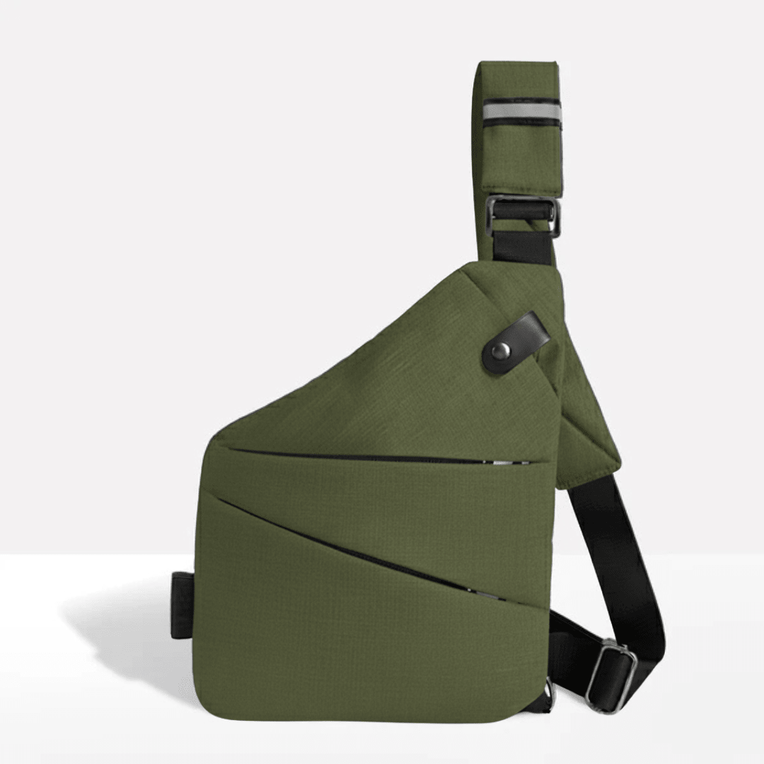 Anti-Theft Sling Bag RFID Blocking Crossbody Chest Bag Water-Repellent Slim Shoulder Bag with Cut-Resistant Strap for Travel and Commuting