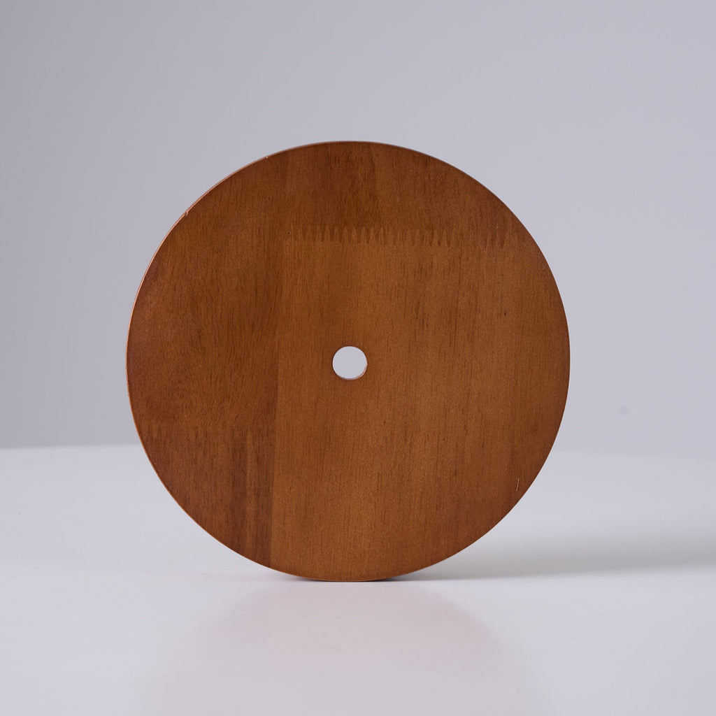 Travertine Dome Pendant Light with Wood Accent